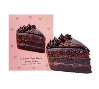 Chocolate cake ShapedCard, Love Card, for Him Her, Cute Birthday Card Gifts for Boyfriend Girlfriend, Lovely LoveCard for Husband Wife, I love you more than Cake