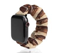 Chocolate Cake Slices Printed Scrunchie Watch Band Compatible with IWatch Soft Elastic Replacement Straps