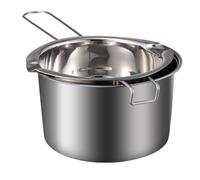 Chocolate Candle Wax Melting Pot: Stainless Steel Double Boilers Wax Melting Pots Small Boiler Cup Kit for Candle Soap Butter Making Silver 10.6 X 5.5 X 3.7 Inches