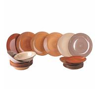 Chocolate Chalet Table Set 18 Pieces in Stoneware