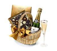 Chocolate & Champagne Gift Basket - Easter Chocolate Hamper with Nicolas Feuillatte Champagne, Lindt Swiss Chocs - Luxury Easter Gifts for Adults, from Regency Hampers