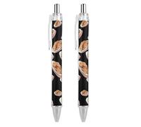 Chocolate Chip Cookie Ballpoint Pens 0.5mm Fine Black Ink Retractable Writing Rollerball Pen for Home Office