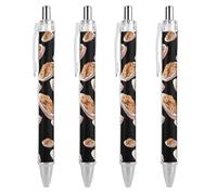 Chocolate Chip Cookie Ballpoint Pens 0.5mm Fine Black Ink Retractable Writing Rollerball Pen for Home Office