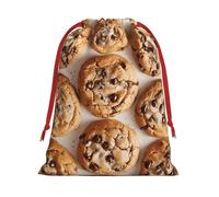 Chocolate Chip Cookies Print Drawstring Bag wrap, String Pouches, Premium Packaging Bags for Business & Events L