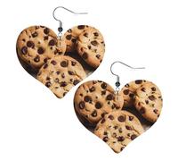 Chocolate Chip Leather Earrings for Women Heart Earrings Lightweight Dangle Drop Earrings Cute Jewelry Gift, One Size, No Gemstone