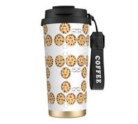 Chocolate Chip with Different Expressions 316 Stainless Steel Coffee Cup - Insulated Travel Mug with 12-Hour, Large Capacity Cone Shape Cup for Home, Office & Outdoor Use
