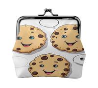 Chocolate Chip with Different Expressions - Print Women's Compact Coin Purse with Lock Waterproof for Travel Gifts