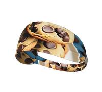Chocolate Chips Biscuits Print Printed Hairband Sport Hairband, Stretchy Wide Hairband, Unisex Casual Hairband