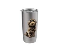 Chocolate Cockapoo Dog Illustration Stainless Steel Insulated Tumbler
