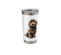Chocolate Cockapoo Dog Illustration Stainless Steel Insulated Tumbler