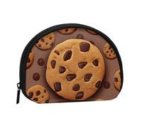 Chocolate Cookie Coin Purse, Mini Wallet for Women Men Gifts Change Bag with Zipper Shell Shaped Small Coin Bag Travel Organizer Change Storage Pouch for Cash, Cards, Keys, Lipstick