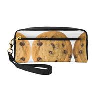 Chocolate Cookie Double-Sided Printed Leather Portable Makeup Pouch-Multi-Purpose Cosmetic Bag, Pencil Case and Organizer for Women