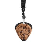 Chocolate Cookie Guitar Pick Necklace Exquisite Titanium Steel Personalized Necklaces Cool Pendant Necklaces Fashion Guitar Pick Holder Necklace Unique Gifts for Adult
