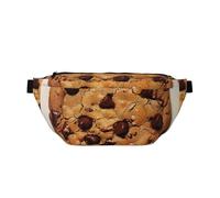 Chocolate Cookie Print Bumbag Large Fanny Pack, Crossbody Waist Bag with Adjustable Strap Chest Bag for Hiking Travel Fitness and Daily Carry