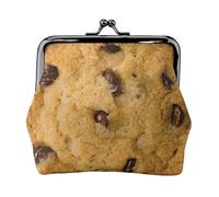 Chocolate Cookie Print Coin Purse for Women Compact Kiss Lock Coin Pouch Zipper Travel Shopping Gifting
