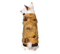 Chocolate Cookie Print Dog Hoodie Sweatshirt For Small Dogs, Warm, Soft And Breathable Pet Clothes, Easy To Wear Jumper For Winter And Fall Warm