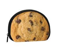 Chocolate Cookie Print Portable Mini Storage Bag Shell Shaped Wallet Small Coin Wallet Shell Storage Bag