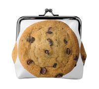 Chocolate Cookie Women's Leather Kiss-Lock Coin Purse,Double-Sided Full Print Pattern,Ultra-Fine Fiber Leather,Small Clutch Wallet for Cash,Cards,Coins