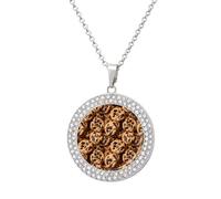 Chocolate Cookie Womens Necklace Round Jewelry Diamond Pendant Necklaces for Party