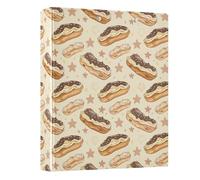 Chocolate Cream Bread Star Pattern 3 Ring Binder 1.5 Inch Round Ring Binder View Binder Holds 200 Documents for Home School Office Use