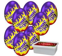 Chocolate Creme Egg 40g with Gift Tub - Smooth Milk Chocolate Egg with Soft Fondant Filling - Easter Treat (8 x Eggs)