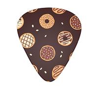 Chocolate Doughnut 12-Pack Guitar Picks, Includes Thin, Medium & Heavy Gauges 3 Sizes for Guitar Electric Acoustic Picks
