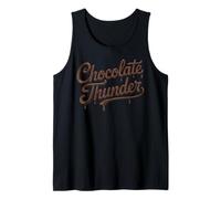 Chocolate Dripping Script Thunder Dessert Typography Tank Top