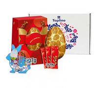 Chocolate Easter Eggs Hamper for Easter Gifts - Large Milk Chocolate Egg 274g with 3 Bags of Buttons & Topline Wooden Decoration. Chocolates Gift Box for Women, Egg Hunt