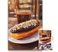 Chocolate Eclair And Coffee Teenagers 1000 Piece Jigsaw Puzzle Fun Learning Cognitive Game Thoughtful Unique Present Selection Size 38x26cm