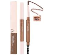 Chocolate Eyebrow Pencil with Dual-End Spoolie Brush, Twist-Up Triangle Tip for Natural Brows - Smudge-Proof, Long-Lasting, Easy to Apply, Smooth Formula for Precise & Defined Eyebrow Makeup