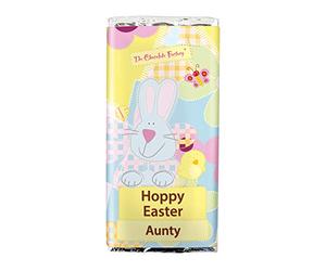 Chocolate Factory | Easter Chocolate Bar for Aunty | Happy Easter Aunty | Easter Treat | Smooth Creamy Milk Chocolate | 75g Solid Chocolate Cute Wrapper | Hoppy Easter Aunty Bar