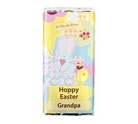 Chocolate Factory | Easter Chocolate Bar for Grandpa | Happy Easter Grandpa | Easter Treat | Smooth Creamy Milk Chocolate | 75g Solid Chocolate Cute Wrapper | Hoppy Easter Grandpa Bar
