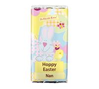 Chocolate Factory | Easter Chocolate Bar for Nan | Happy Easter Nan | Easter Treat | Smooth Creamy Milk Chocolate | 75g Solid Chocolate Cute Wrapper | Hoppy Easter Nan Bar