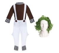 Chocolate Factory Worker Costume - with Wig I Love Fancy Dress Brown XL