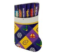 Chocolate Filled Festive Stocking with Assorted Milk Chocolate Bars Hanging Treat Sock Gift for Seasonal Celebrations and Sharing