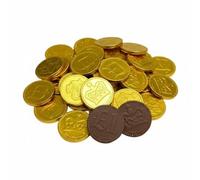Chocolate Flavour Gold Coins - 1kg Bag - Approx 200 Coins - Foil Wrapped Chocolate Coins - Ideal For Party Bags - Pirate Parties