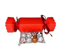 Chocolate flavoured sports Mix in Christmas cracker sweet box with personalised sticker