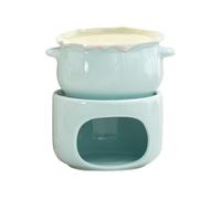 Chocolate Fondue Cup | Ceramic Heat Resistant Warmer Pot - Chocolate Melting Mugs with Forks | for Cheese Dipping Butter Dessert Beverage Dinner Wedding Party Birthday