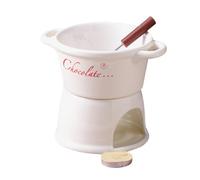 Chocolate Fondue Cup - Ceramic Melt Butter Warmer with Fork - Portable Chocolate Hot Pot Mug Set - For Birthday Wedding Party Dinner Appetizer Dessert Cheese Sweets Bread Caramel