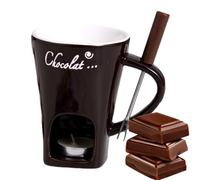 chocolateFondue Mug, 130ml chocolateHeating Cup, Ceramic chocolateMelting Mugs, Multi-Purpose Butter Warmer with Fondue Fork, Individual Fondue Delight Mug, Melt Hot Pot Cup for Picnics