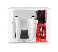 Chocolate Fondue Mug | 300ml Ceramic Candy Warmer With 4 Forks - Chocolate Melting Mug - For Dipping And Serving Cheese Candy Dessert During Parties Romantic Evening Birthdays And Weddings