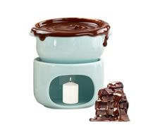 Chocolate Fondue Mug | Anti-Stick Ceramic Heating Pot for Fondue - Chocolate Melting Cup With Forks,For Marshmallow, Dipping, Butter, Desserts, Drinks, Dinners, Weddings, Parties, Birthday And