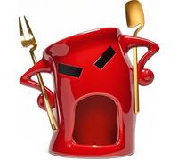 Chocolate Fondue Mug, Ceramic Melting Cup with 1 Fork & 1 Scoop, Sweet Gift for Parties, Valentine’s Day Date Night Birthday Wedding Gifts, Cute Mini Fondue Cup without Tealights for Candy & Desserts