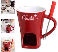 Chocolate Fondue Mug, Chocolate Melt Mug, Chocolates Melting Mugs, Hot Chocolates Mugs (Red)
