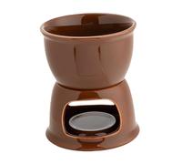Chocolate Fondue Mug Set, Ceramic Melt Pot for Cheese and Chocolate, Hot Pot Bowl for Dinner Party, White and Brown