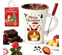 Chocolate Fondue Mug, The Melty Mug, Effortless Fondue in Minutes (E) | Hot Chocolate Mug, Ceramic Melting Cup, Easy Cleanup & Storage For Date Night Birthday Wedding Gifts