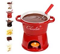 Chocolate Fondue Mug with Forks, Ceramic Chocolate Melting Cup Mini Cheese Melting Cup, Tealight Warmer Pot Set Fondue Mug for Butter Candy Caramel