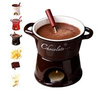 Chocolate Fondue Mug with Forks, Ceramic Chocolate Melting Cup Mini Cheese Melting Cup, Tealight Warmer Pot Set Fondue Mug for Butter Candy Caramel