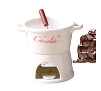 Chocolate Fondue Mug with Forks, Ceramic Melting Pot Cup for Hot Cocoa Cheese Butter, Fondue Heated with a Tealight, Melt Hot Pot Cup Set for Kitchen Home Dessert Parties Gift for Chocolate Lovers