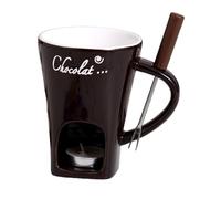 Chocolate Fondue Mugs, Ceramic Fondue Pot Set, Chocolate Fondue Mug with Forks and Tea Candle, Personal Cheese Melting Cup, Butter War Mers Pot, Warmer Mug for Candy & Caramel